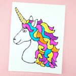 Kids will love making this black glue unicorn art project. A colorful art project for kids for unicorn fans and perfect for a summer afternoon art project.
