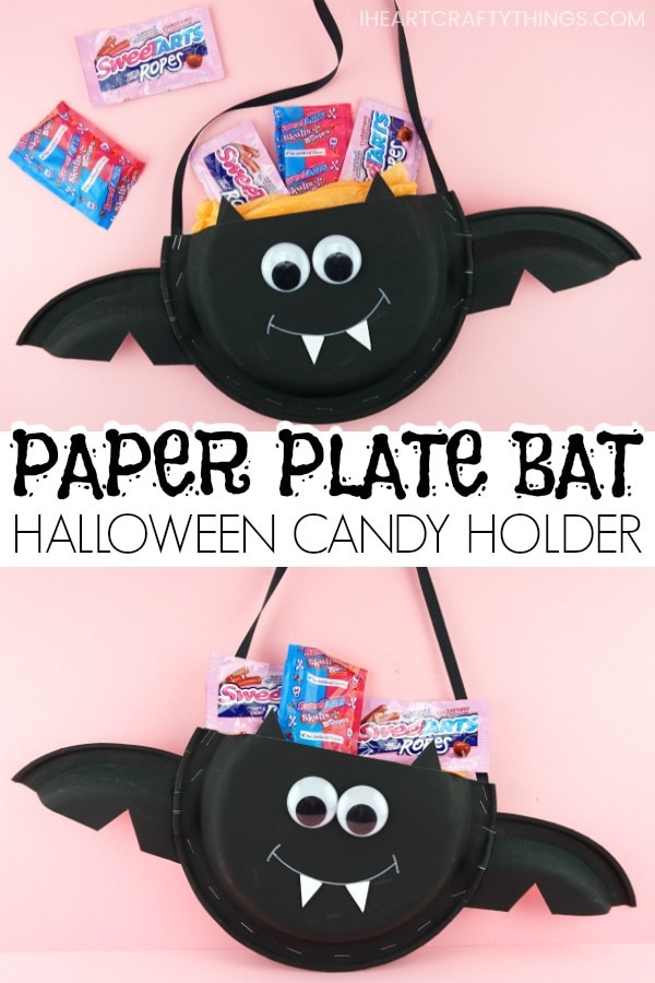 paper plate bag halloween candy holder 7