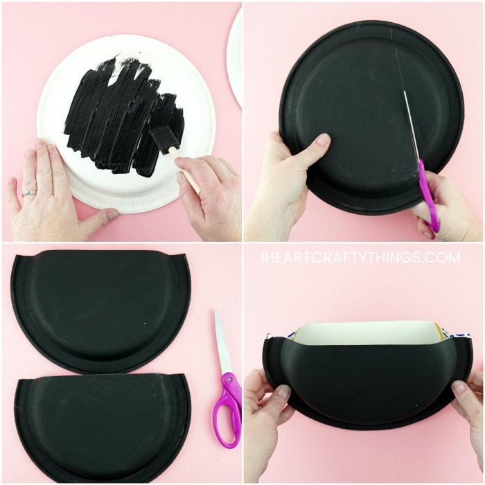 paper plate bat halloween candy holder 3