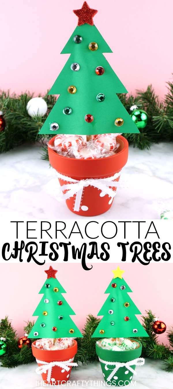terracotta christmas tree craft pin