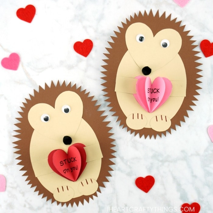 hedgehog valentine craft 1