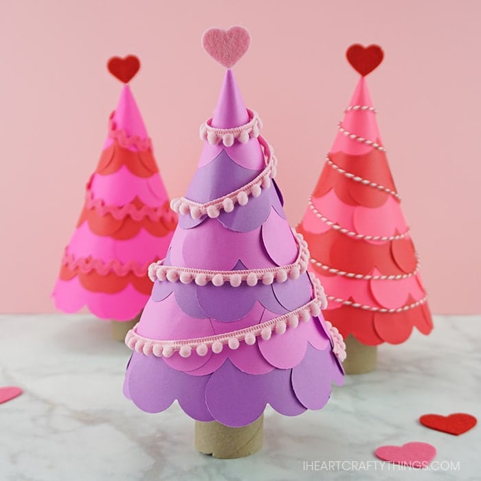 paper heart tree craft 3