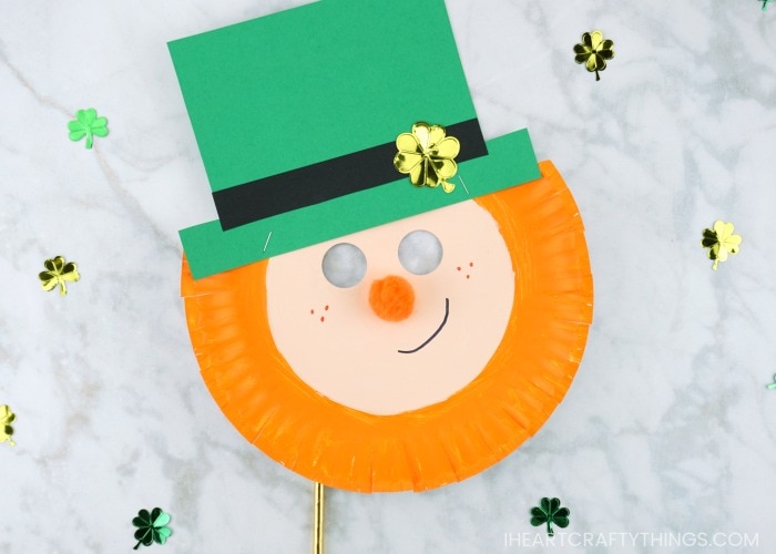 paper plate leprechaun mask 4