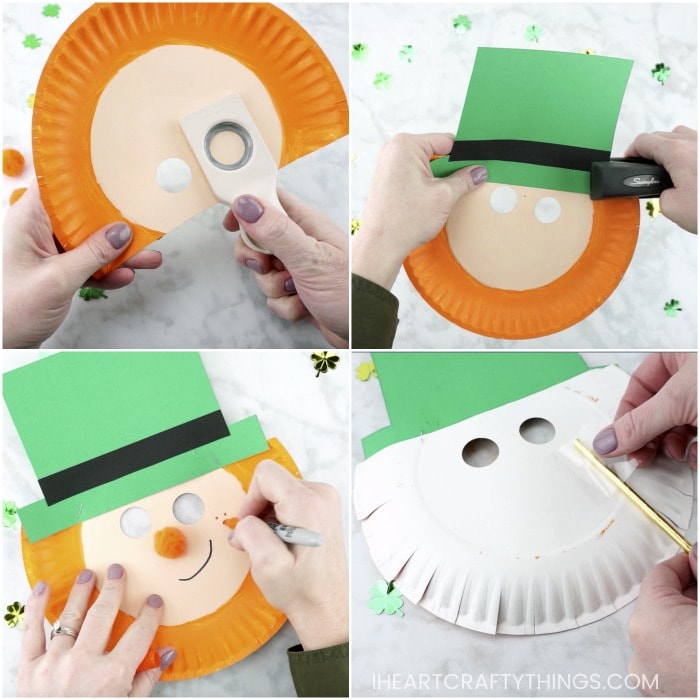 paper plate leprechaun mask 6