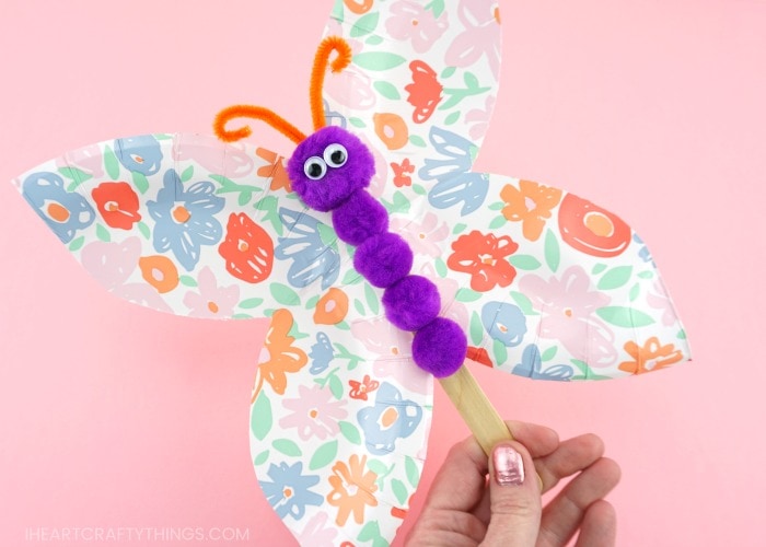 paper plate butterfly craft 3