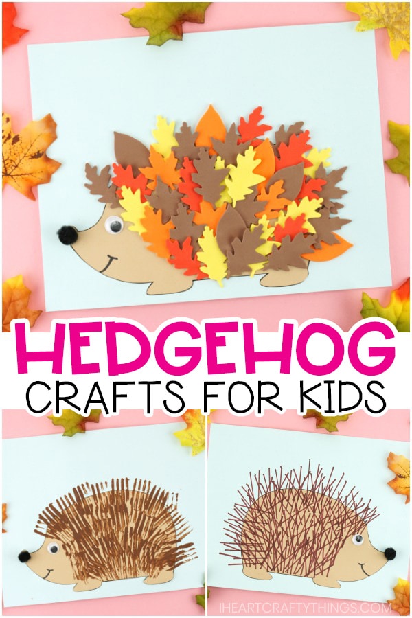 hedgehog crafts COLLAGE PIN