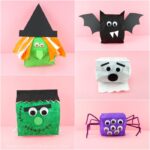 Kids will have a blast making these paper bag Halloween crafts! Fun and easy Halloween craft for kids. Paper bag witch, bat, Frankenstein, spider and ghost.