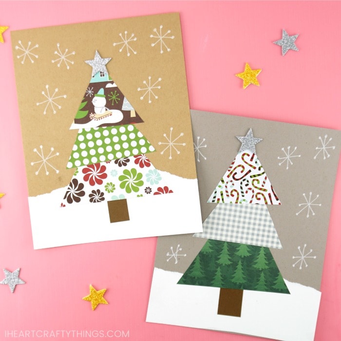 scrap paper christmas trees 1