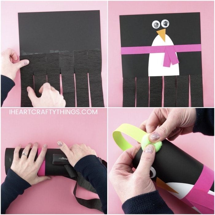 winter windsocks craft penguin tutorial
