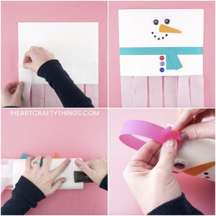 winter windsocks craft snowman tutorial