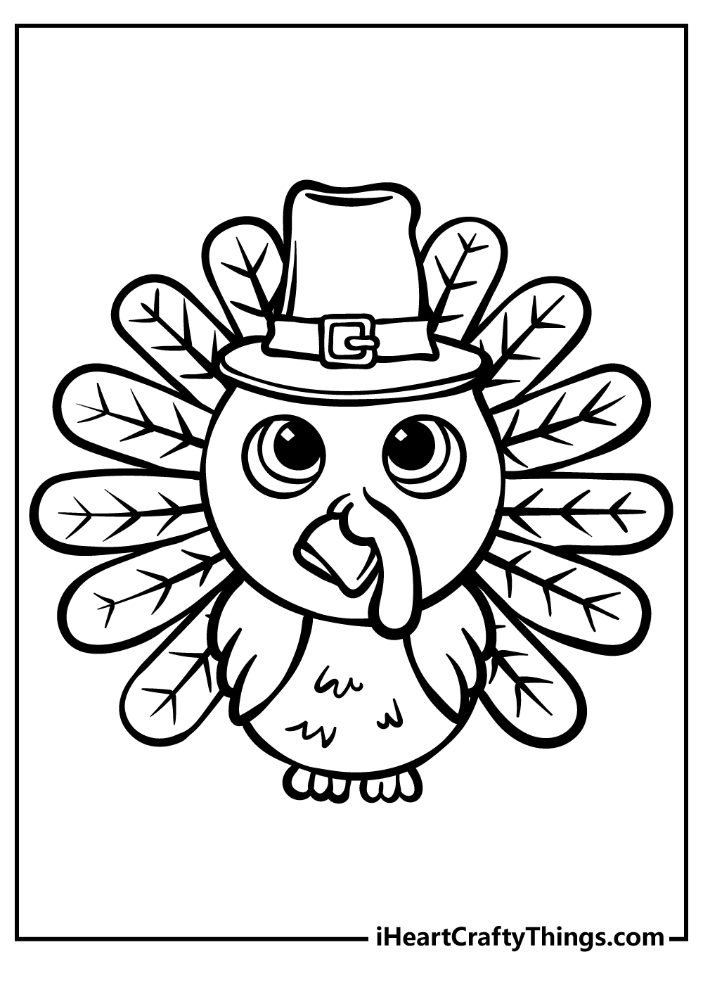 Cute Thanksgiving Turkey coloring pages free printable