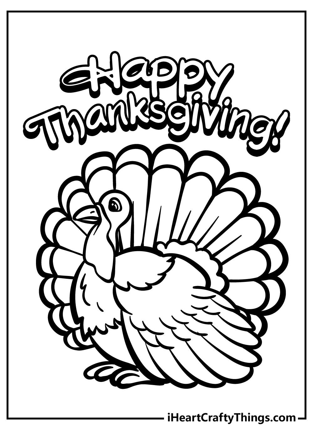 Cute Thanksgiving Turkey coloring pages free printable