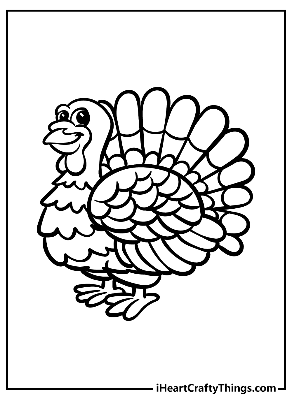 Cute Thanksgiving Turkey coloring pages free printable