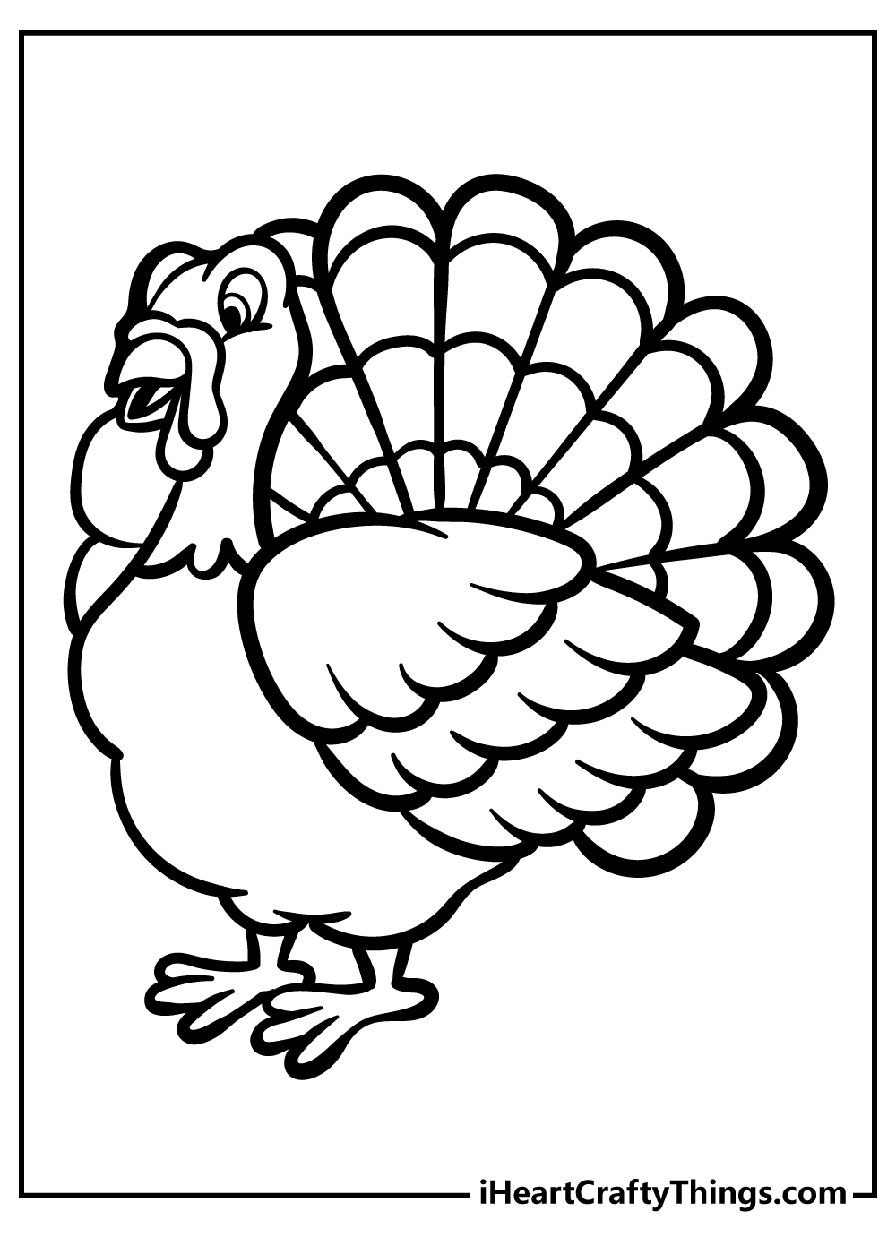 Cute Thanksgiving Turkey coloring pages free printable