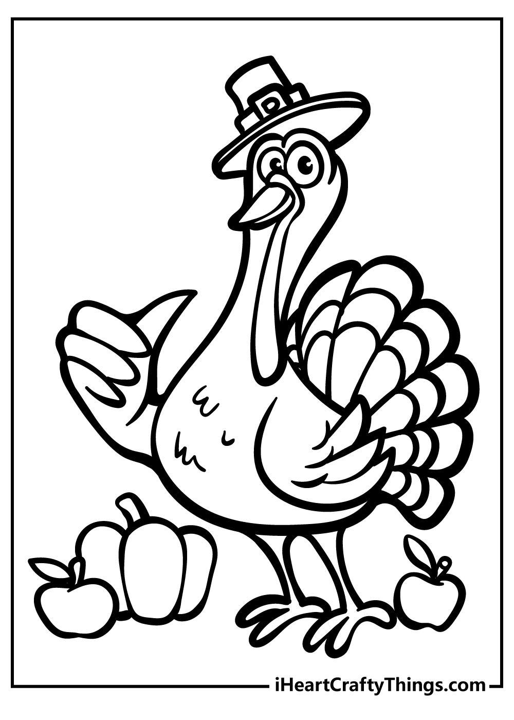 Cute Thanksgiving Turkey coloring pages free printable