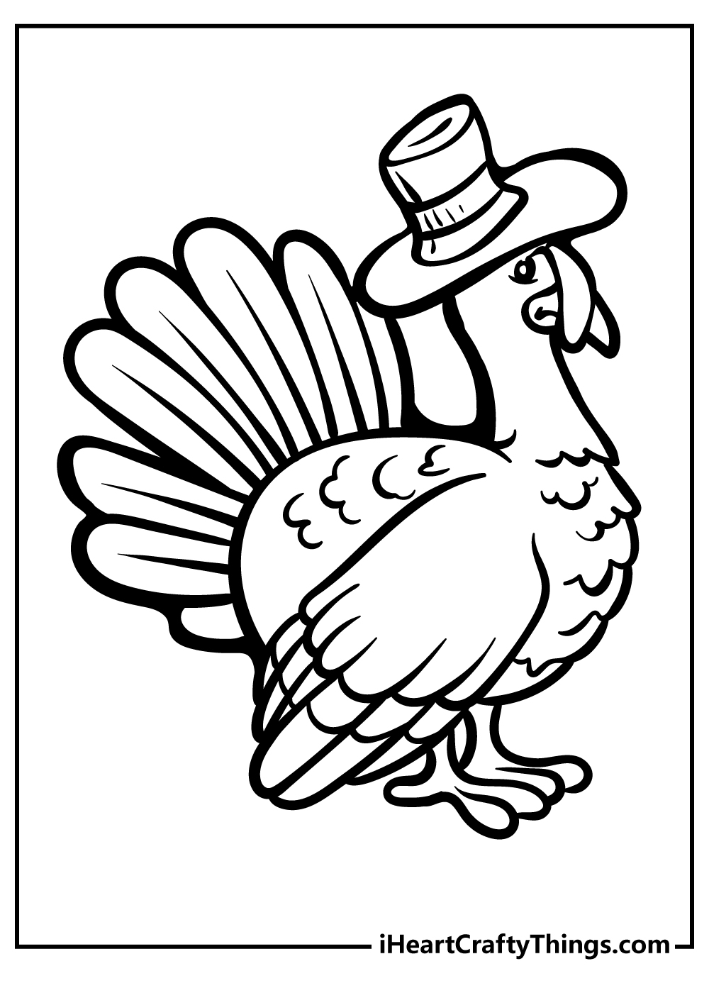 Cute Thanksgiving Turkey coloring pages free printable