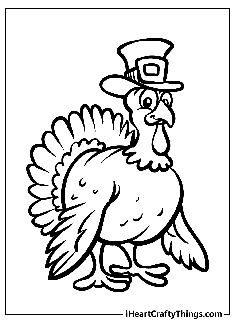 Cute Thanksgiving Turkey coloring pages free printable