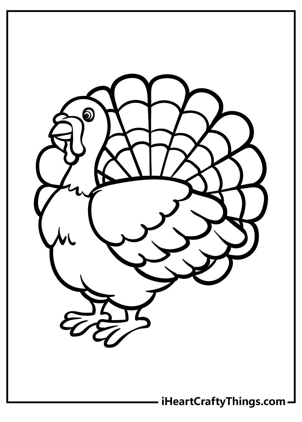 Cute Thanksgiving Turkey coloring pages free printable