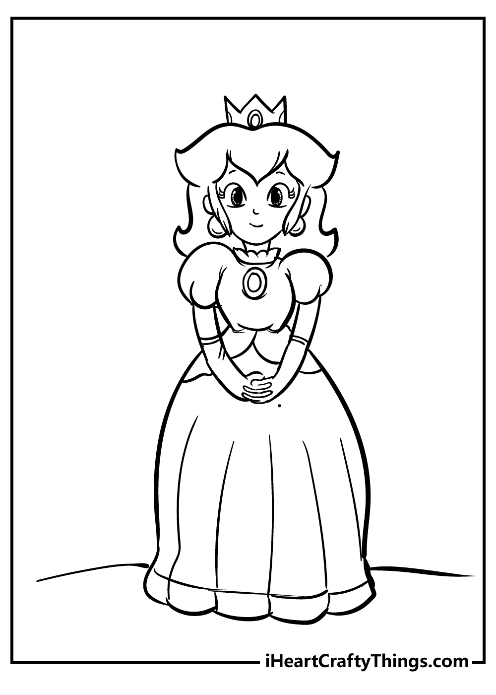 Cute princess peach coloring pages