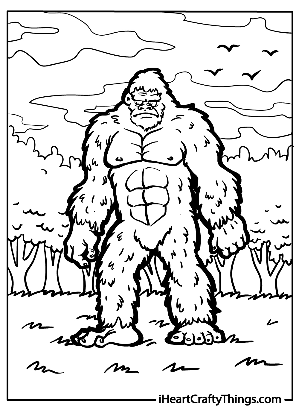 bigfoot coloring printable
