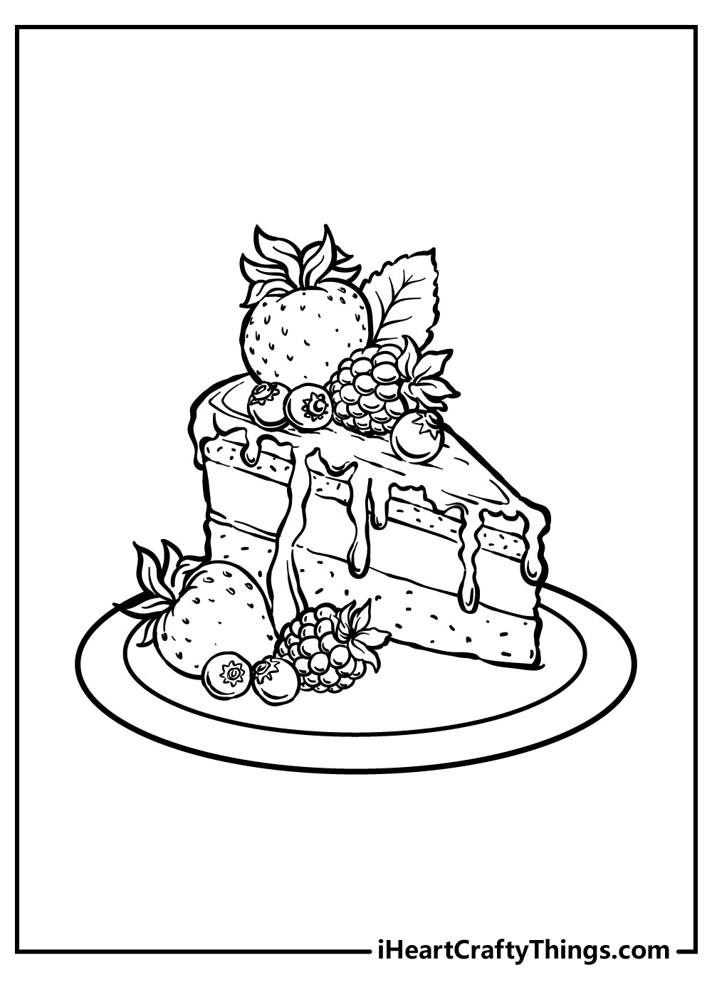 slice cake coloring pages for adults free printables