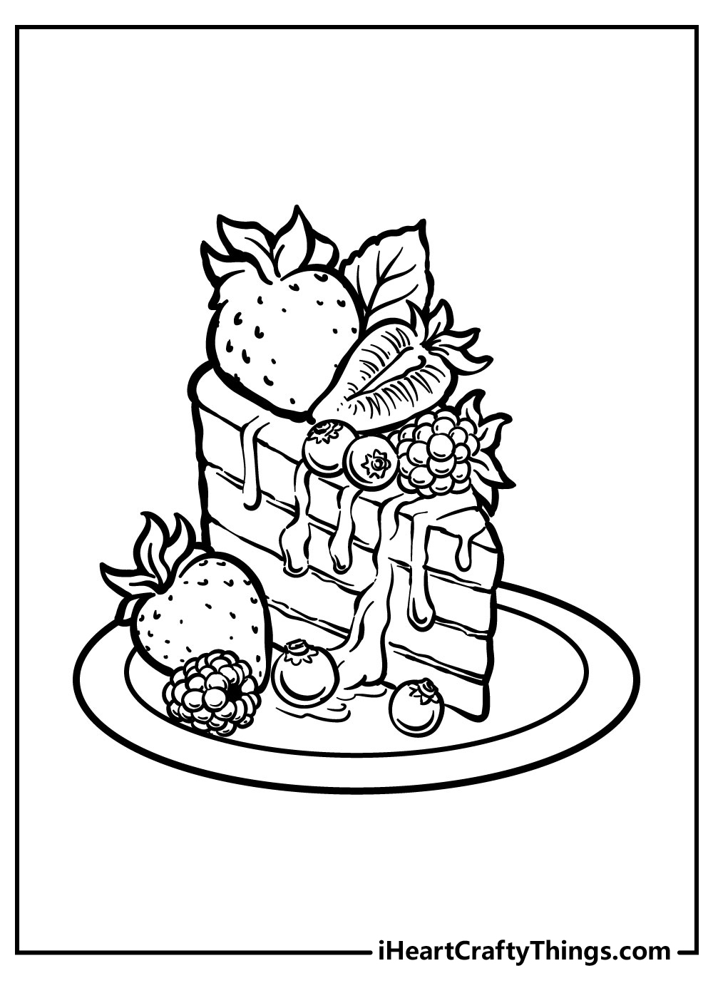 simple cake slice coloring pages free pdf