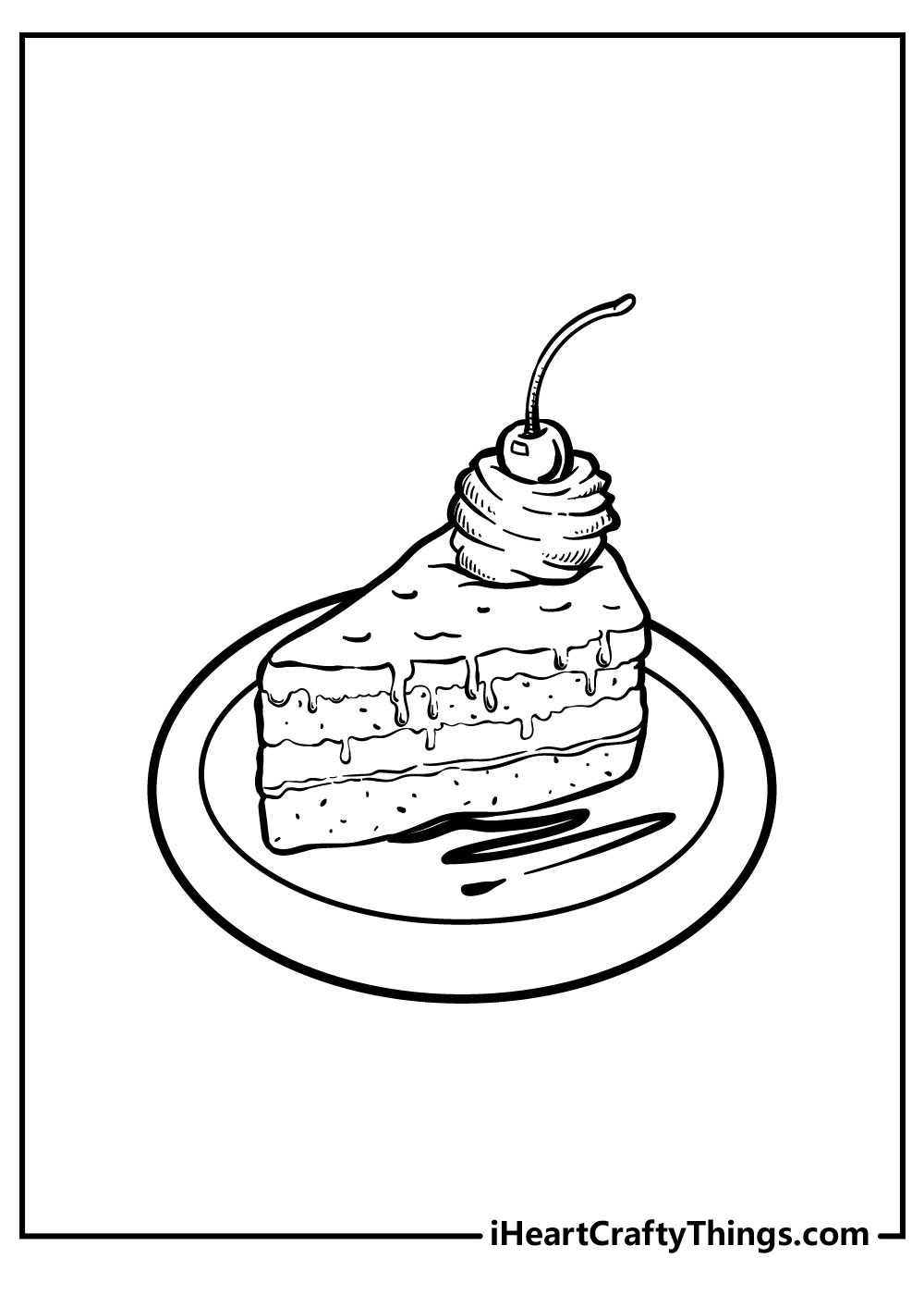small cake slice coloring pages free printables