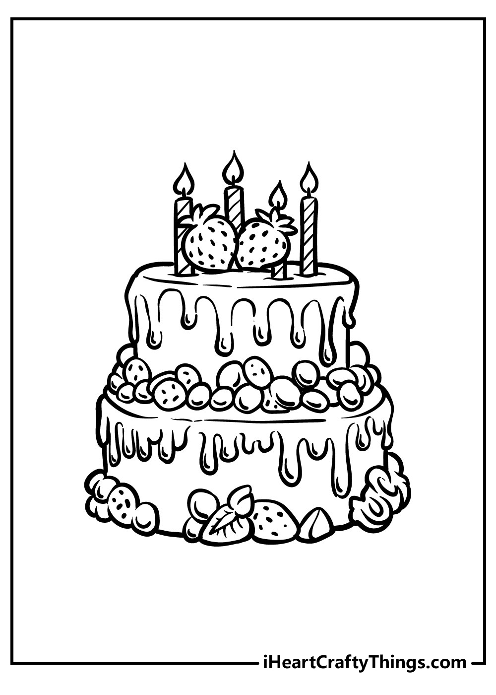 free birthday cake coloring pages