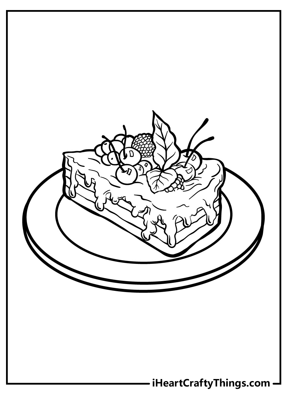 wedding cake slice coloring pages free printables