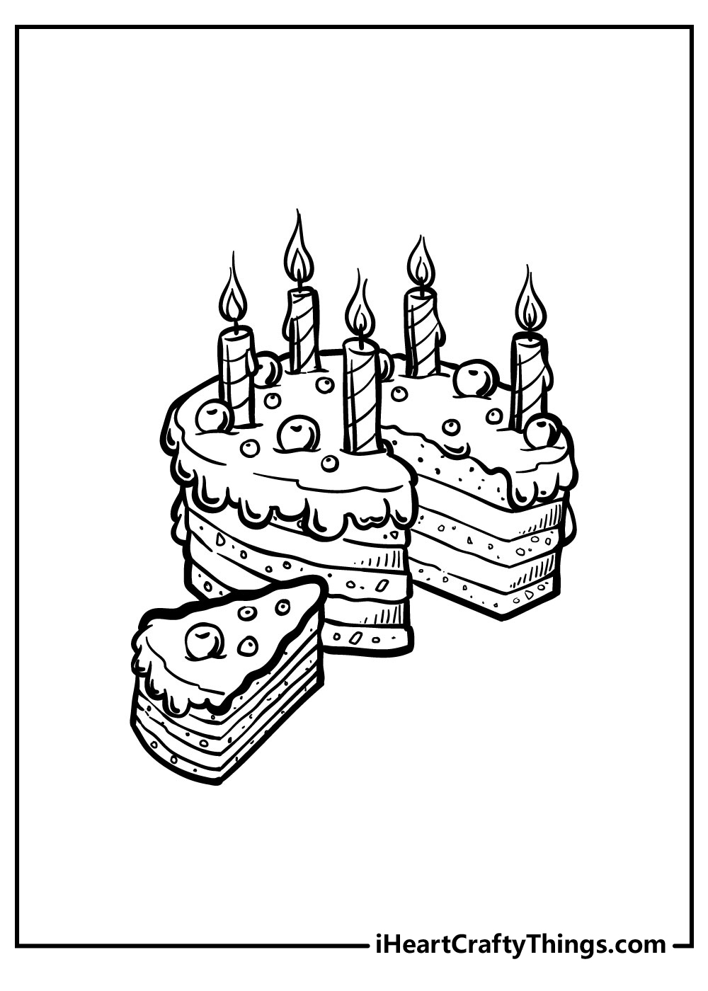 cute cake coloring pages to print
