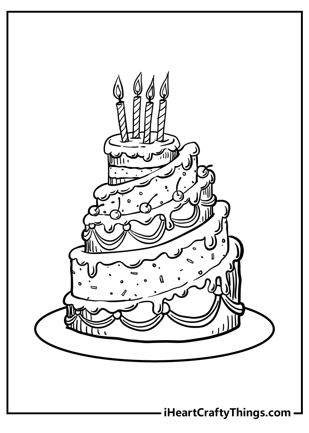 chocolate cake coloring pages free download