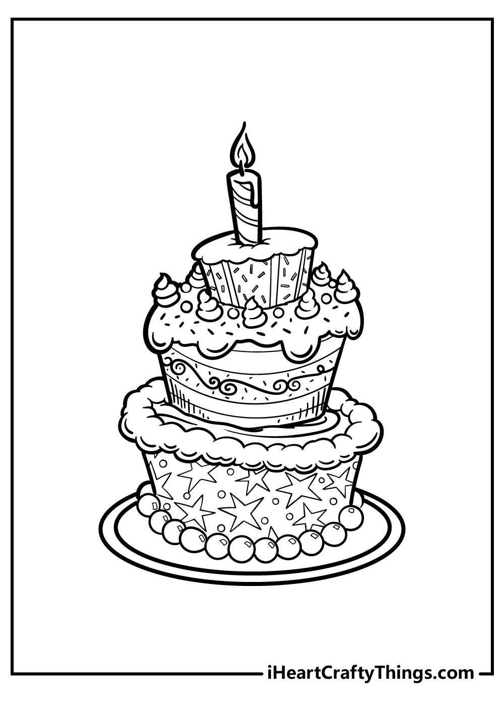 big cake coloring pages free printables
