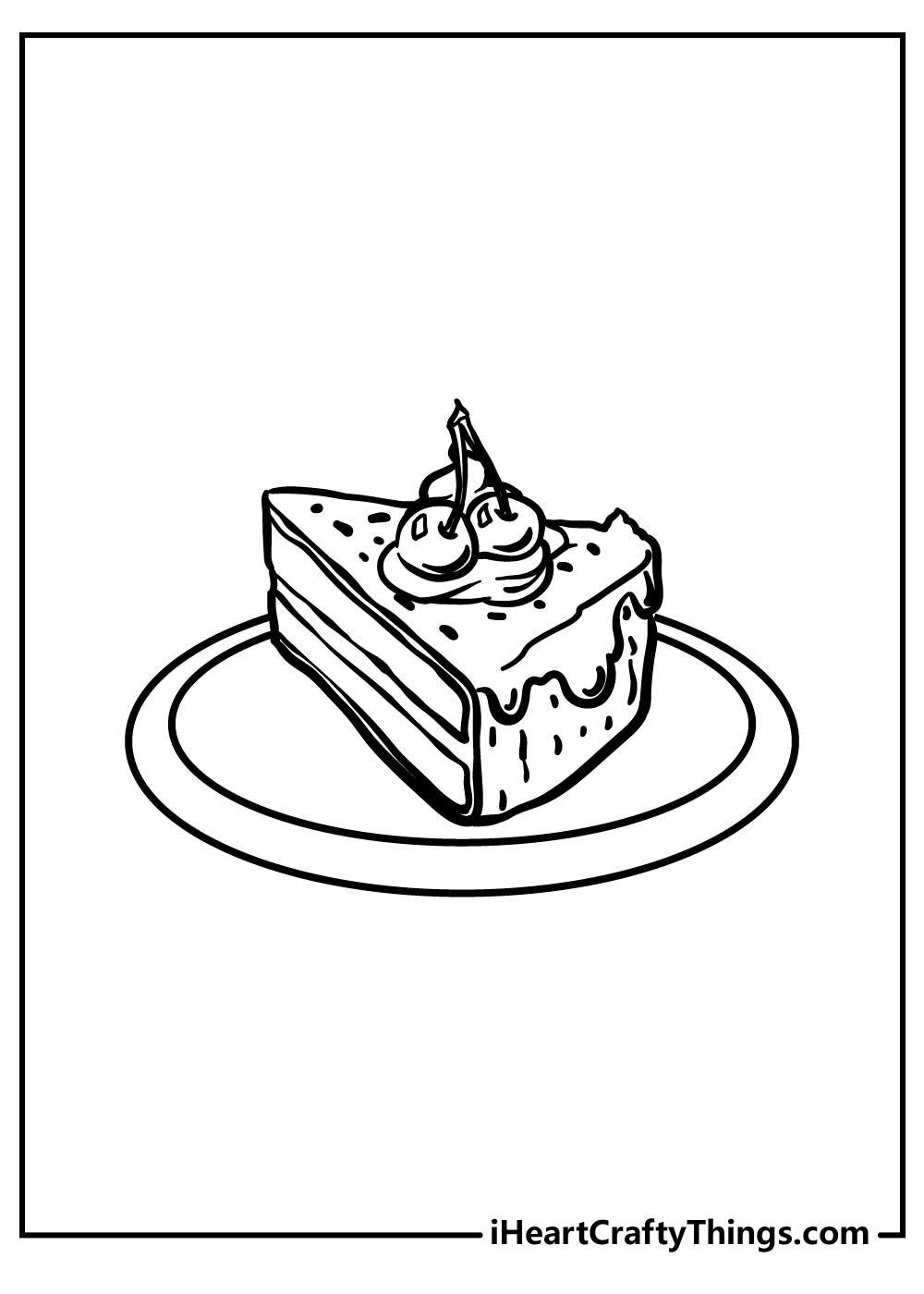 slice of cake coloring pages for kids free print out