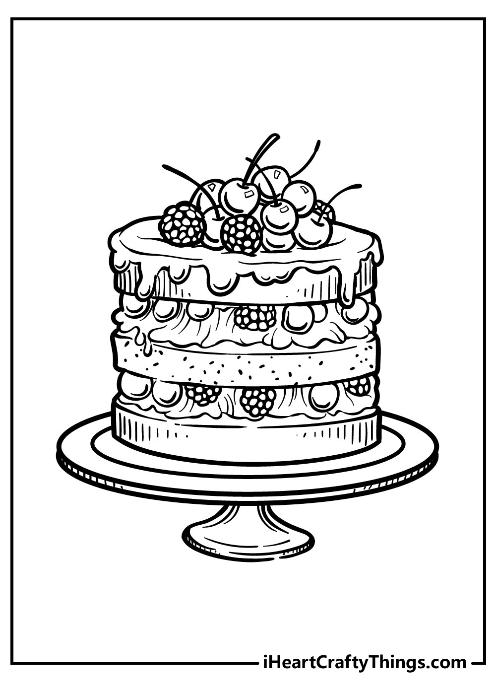 round cake coloring pages free download