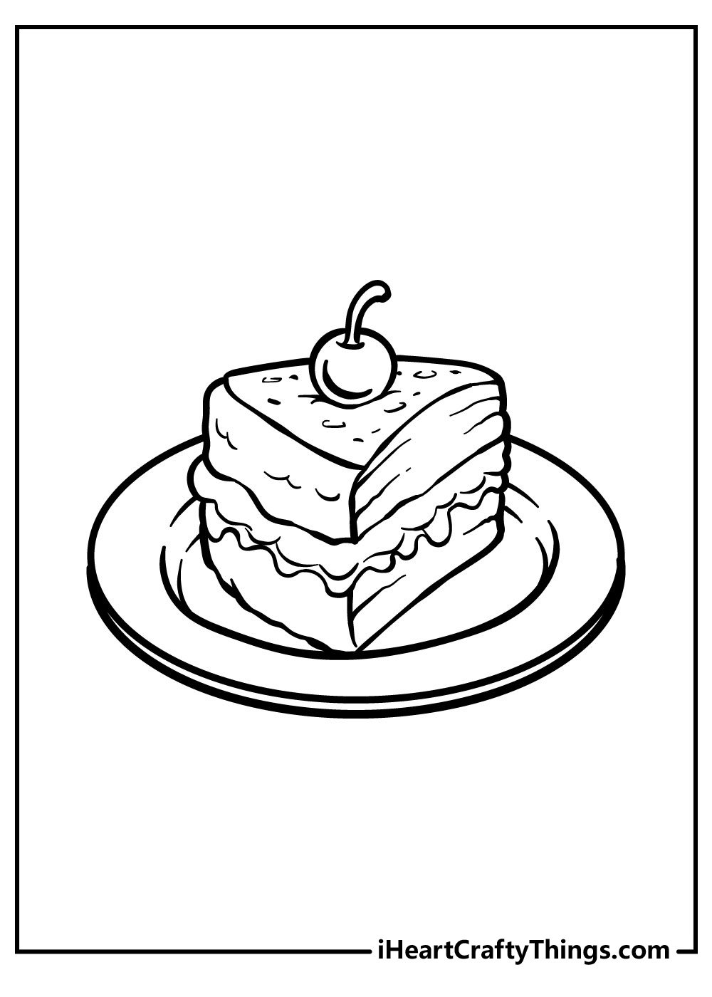 slice cake coloring pages free printables