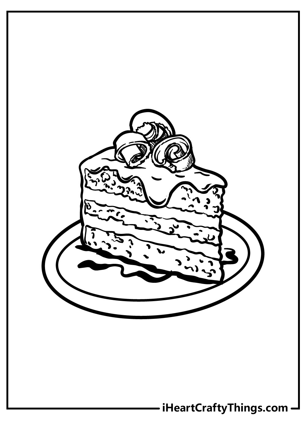 one slice of cake coloring pages free pdf