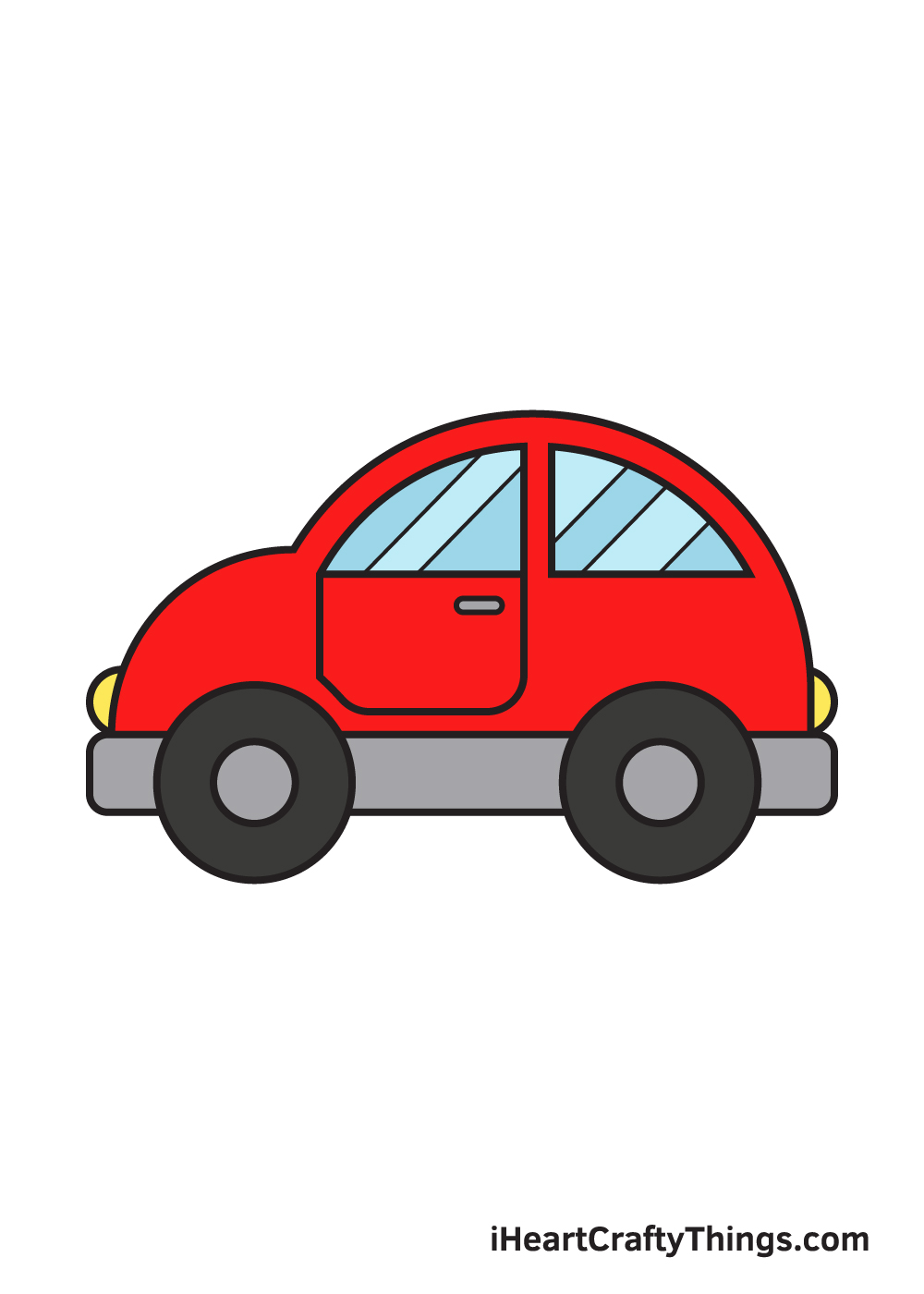 car drawing – 9 steps