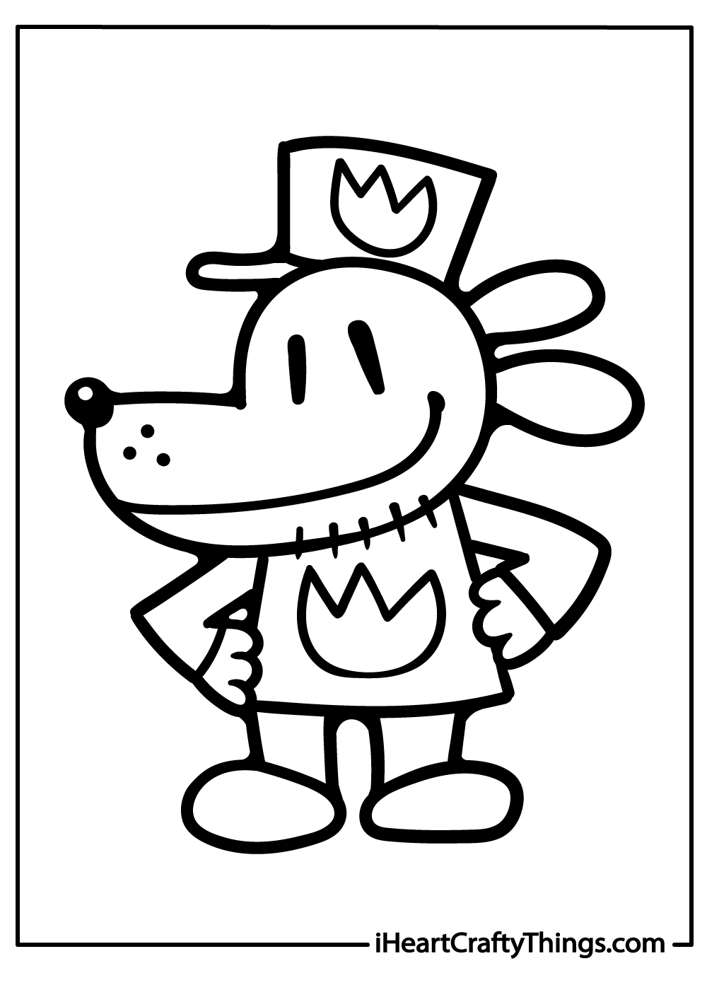 dog man coloring printable for kids
