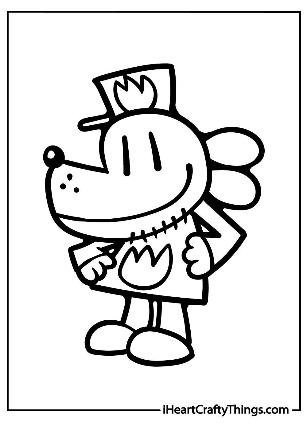 black-and-white dog man coloring pages