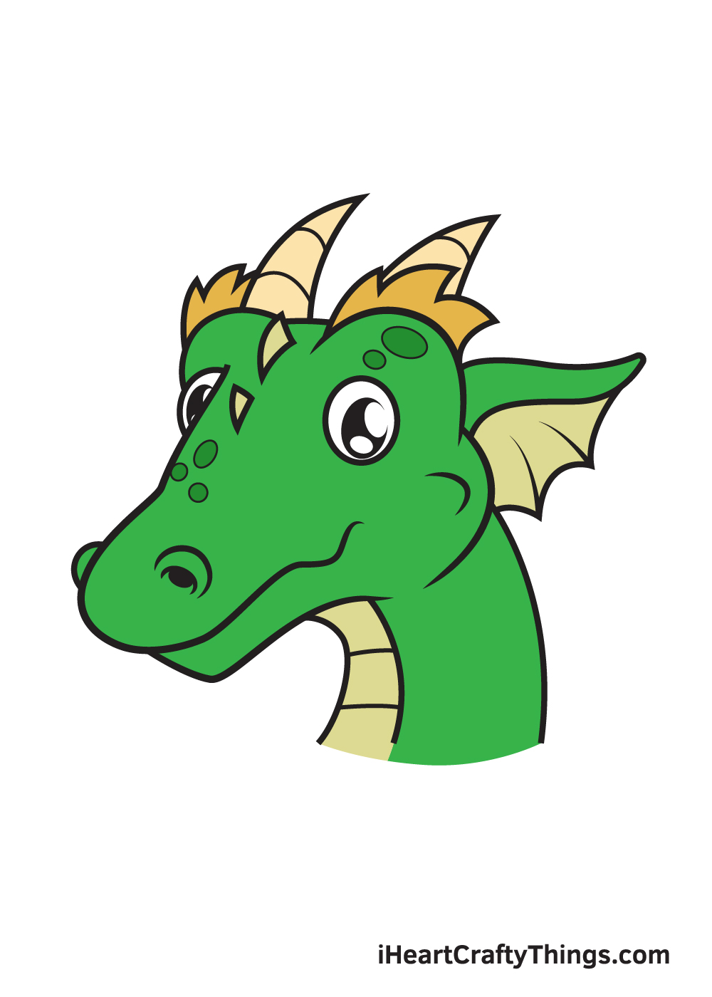 dragon head drawing - 9 steps