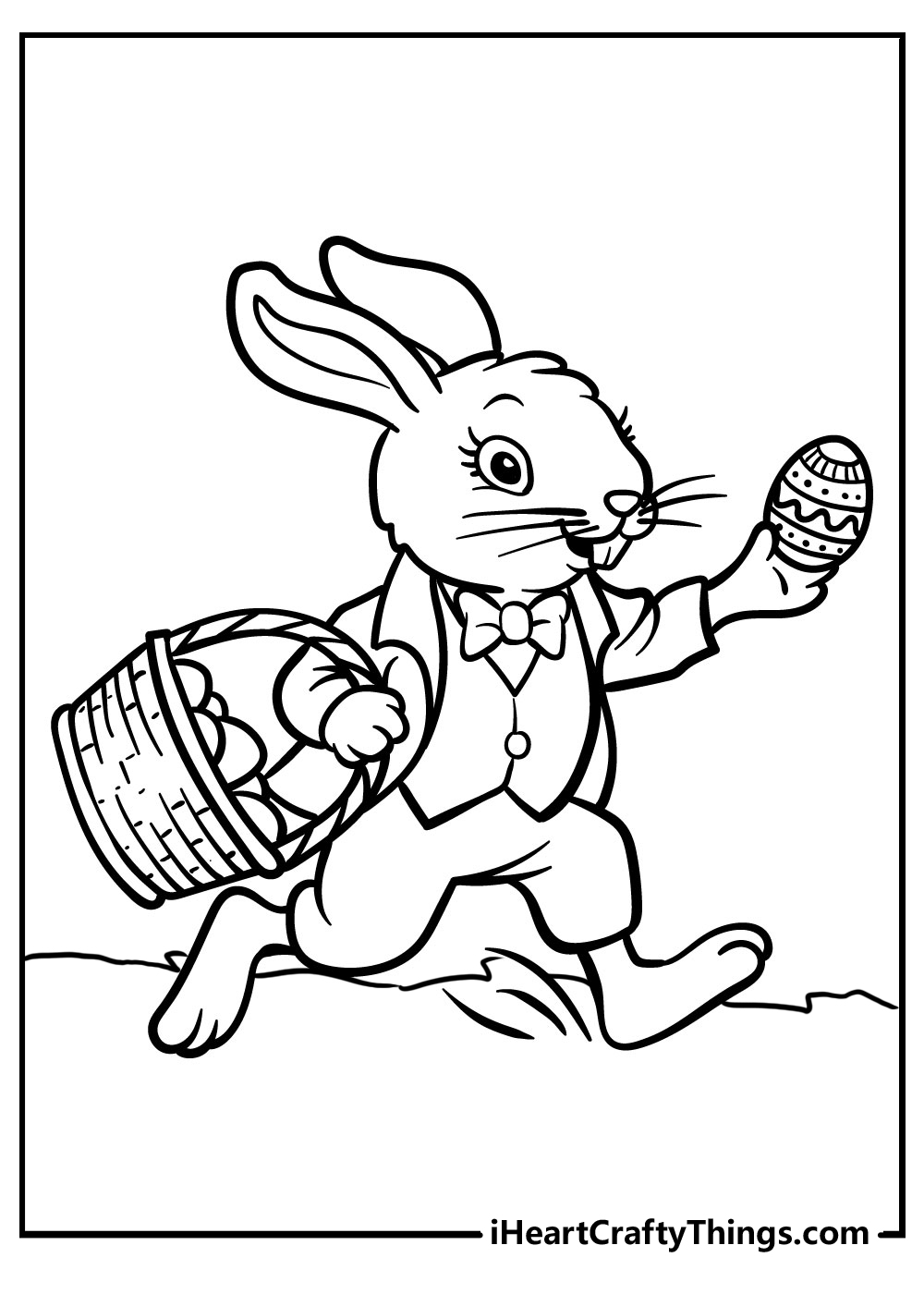 easter bunny coloring pages for kids free