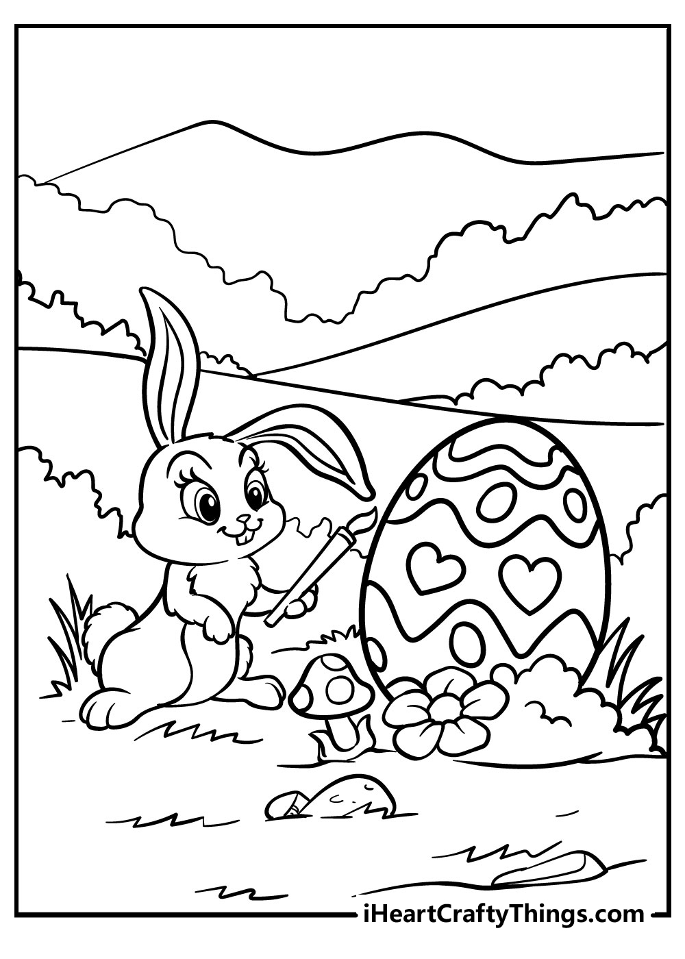 realistic easter bunny coloring pages free download