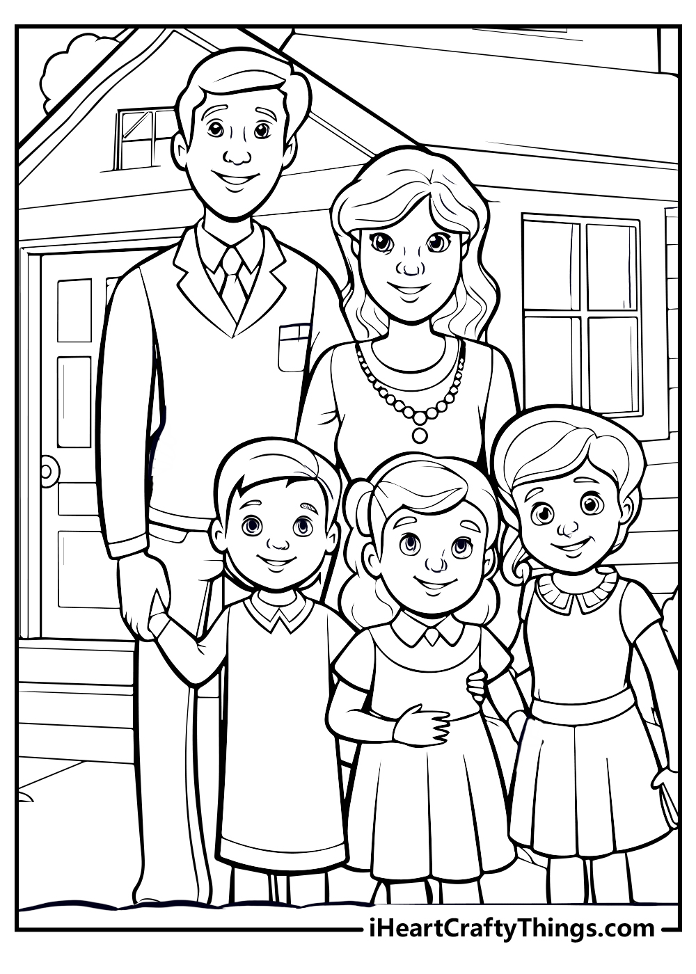 family coloring pages for kids