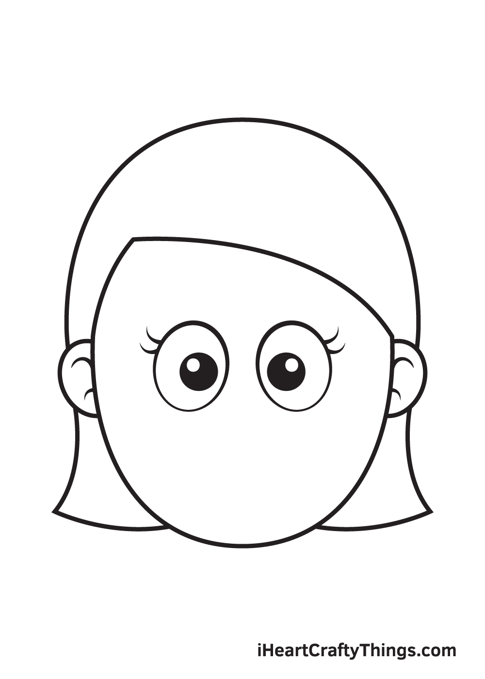 Girl Face Drawing – Step 4