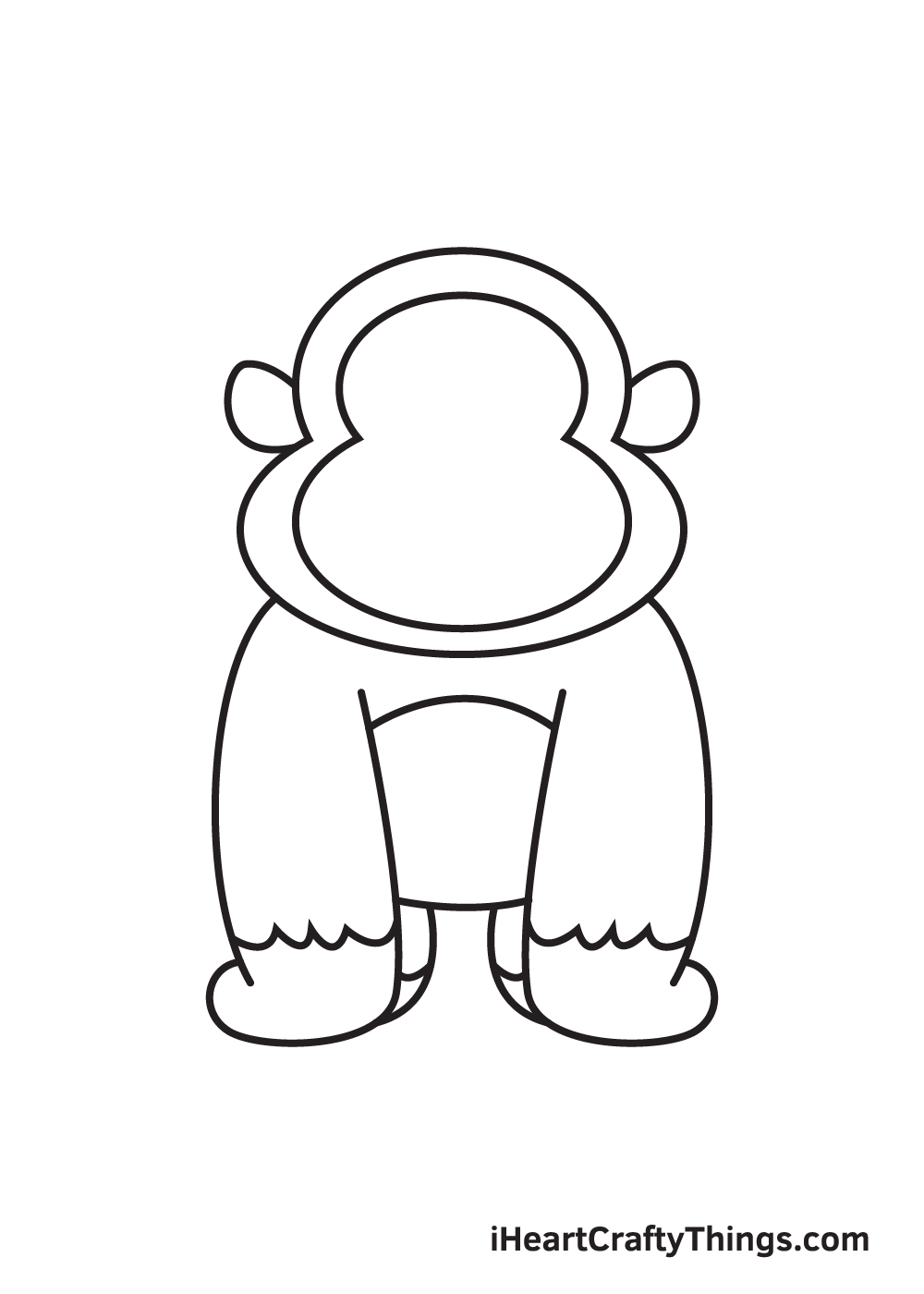 gorilla drawing - step 8