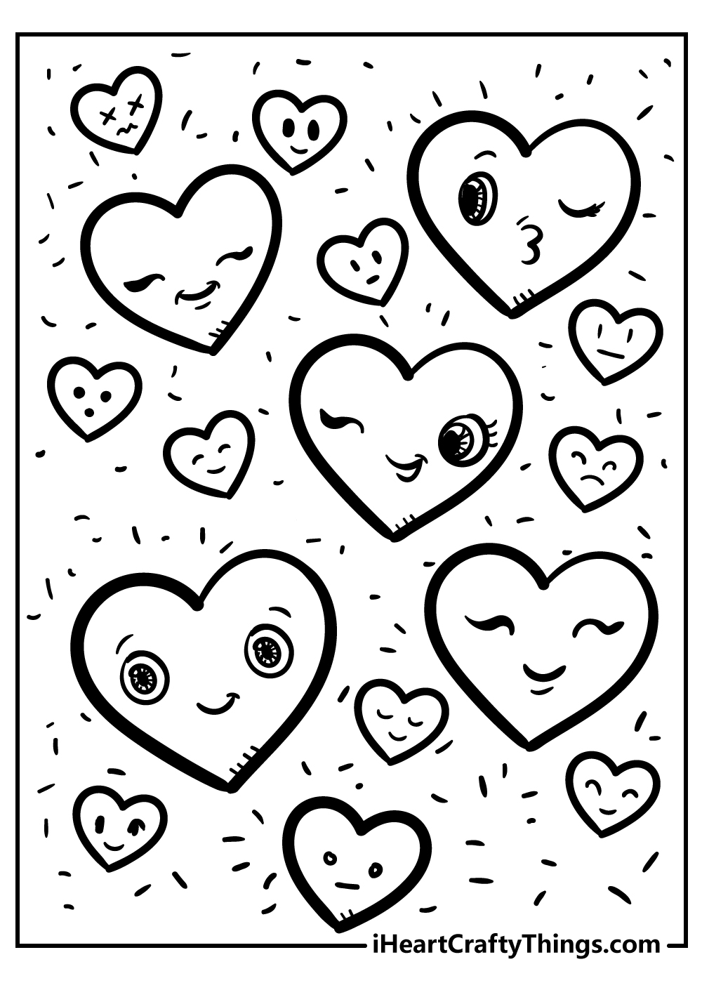 Happy heart coloring page
