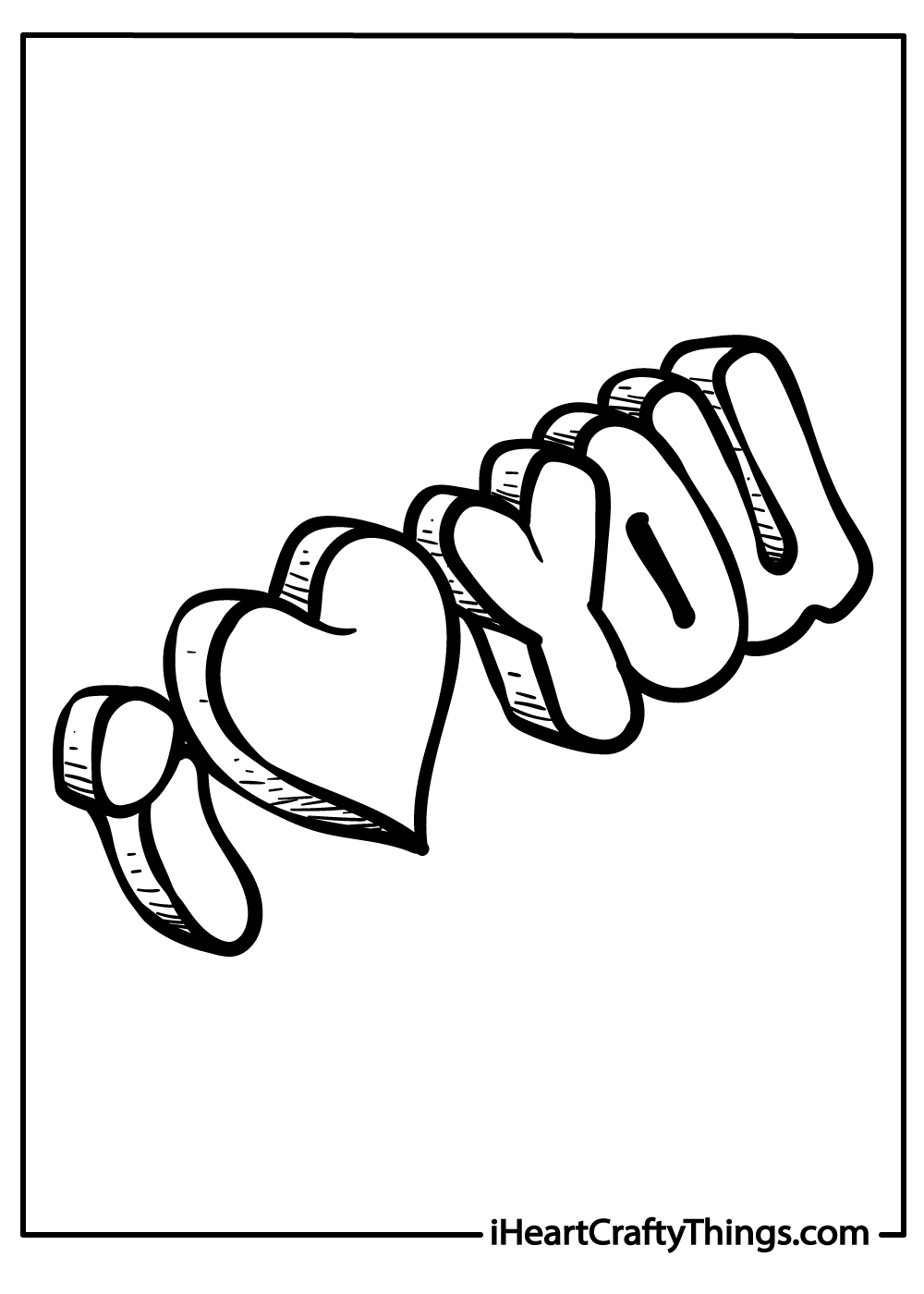 I Love You coloring pdf sheets
