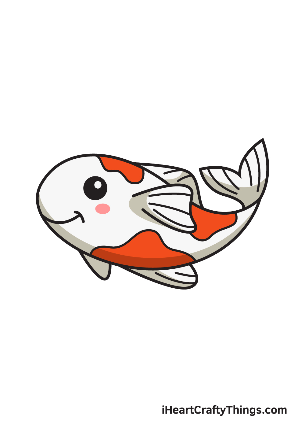 koi fish drawing 9 steps