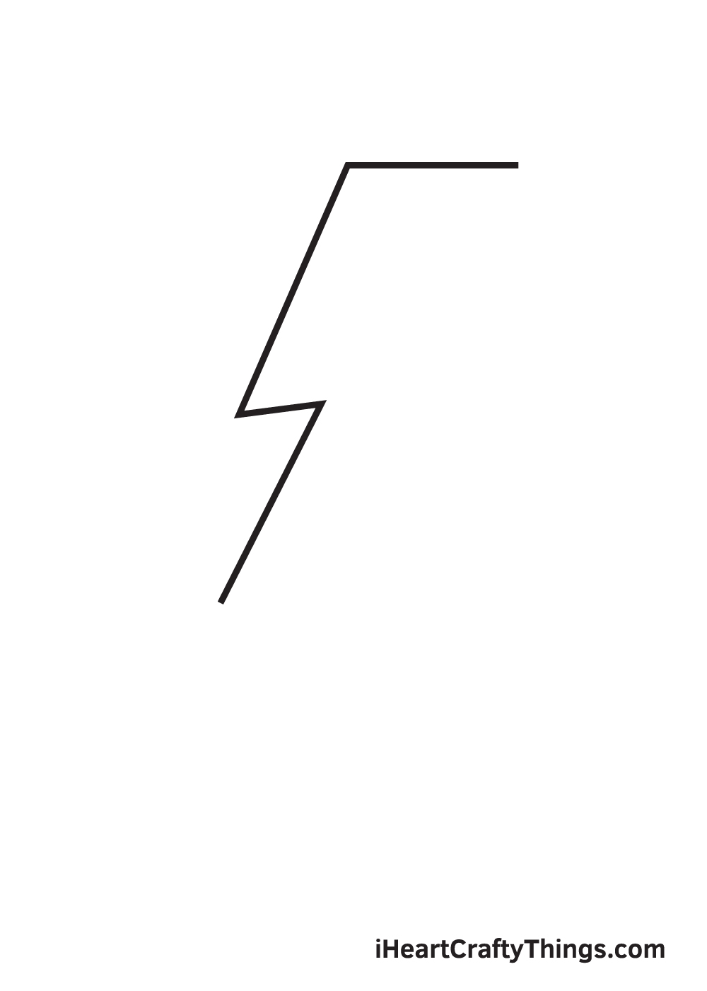lightning bolt drawing step 2