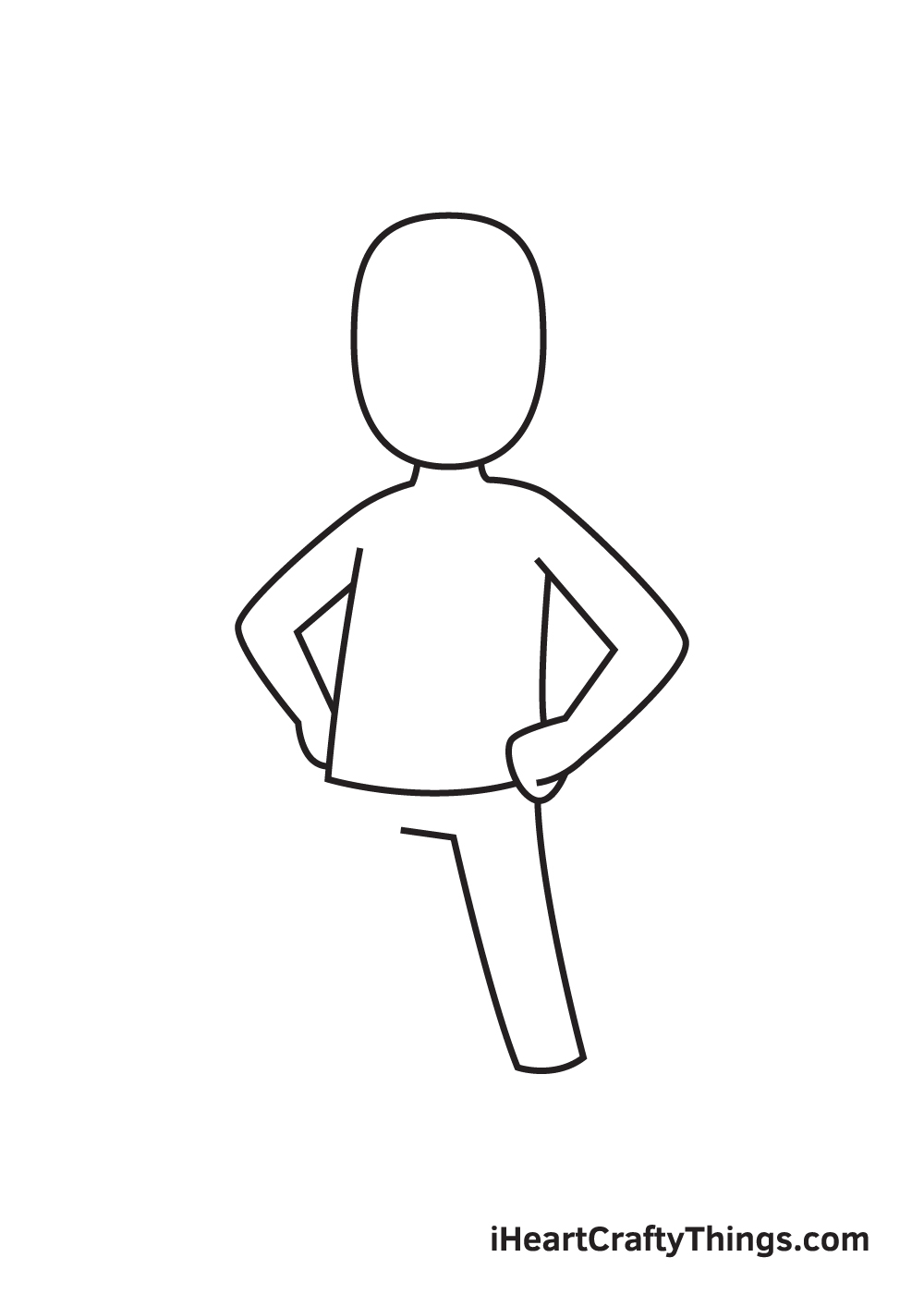 man drawing step 4